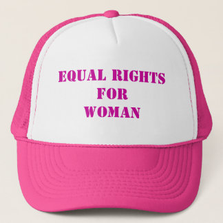Gleichberechtigung für Frauen in Rosa Truckerkappe