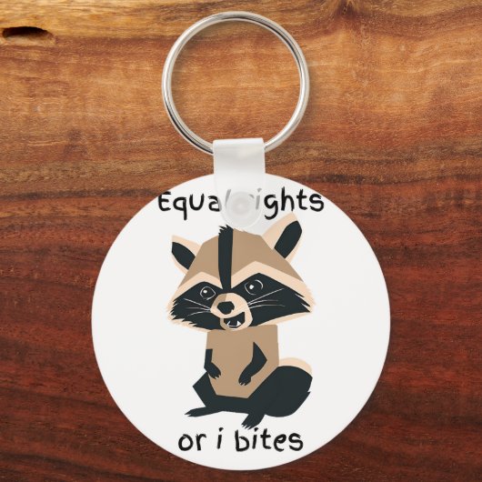 Gleichberechtigung oder ich möchte Raccoon Schlüsselanhänger (Rückseite)