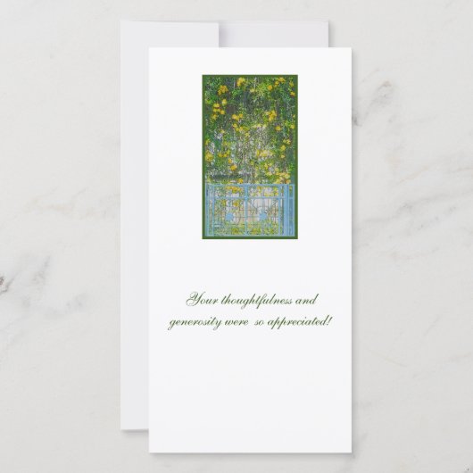 GLEICHE BLUMEN UND BABYBLAUE GATE DANKESKARTE (Rückseite)