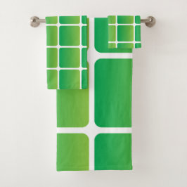Gleiche grüne Quadrate Badhandtuch Set
