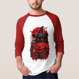 Gleiche Gruselige Energie Rabe Kürbis Gothic Hallo T-Shirt