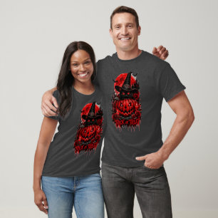 Gleiche Gruselige Energie Rabe Kürbis Gothic Hallo T-Shirt