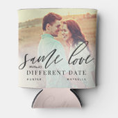 Gleiche Liebe abweichende Datum Kalligrafie Hochze Dosenkühler (Vorderseite)