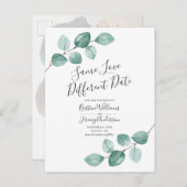 Gleiche Liebe abweichendes Datum Eukalyptus Schwar Ankündigungspostkarte (Vorne/Hinten)