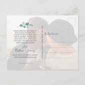 Gleiche Liebe abweichendes Datum Eukalyptus Schwar Ankündigungspostkarte (Rückseite)