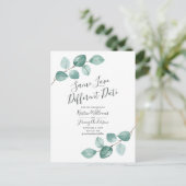 Gleiche Liebe abweichendes Datum Eukalyptus Schwar Ankündigungspostkarte (Stehend Vorderseite)