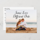 Gleiche Liebe abweichendes Datum Hochzeit verschob Postkarte (Vorne/Hinten)