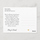 Gleiche Liebe abweichendes Datum Hochzeit verschob Postkarte (Rückseite)