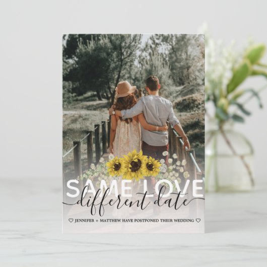 Gleiche Liebe abweichendes Datum Sonnenblumen Hoch Ankündigung (Stehend Vorderseite)