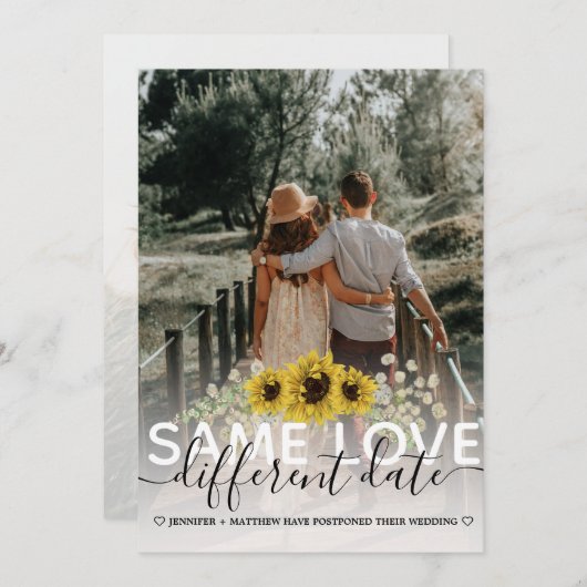 Gleiche Liebe abweichendes Datum Sonnenblumen Hoch Ankündigung (Vorne/Hinten)