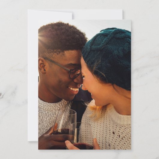 Gleiche Liebe Datum Eukalyptus Gold Foto Save The Date (Rückseite)