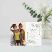 Gleiche Liebe - Downsize Micro Foto Wedding Ankündigungspostkarte (Stehend Vorderseite)