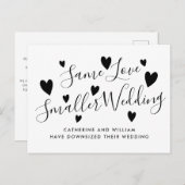 Gleiche Liebe für kleine Mikro-Hochzeitsszenarien Ankündigungspostkarte (Vorne/Hinten)