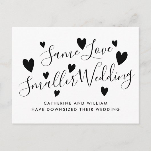 Gleiche Liebe für kleine Mikro-Hochzeitsszenarien Ankündigungspostkarte (Vorderseite)