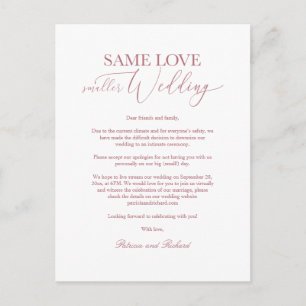 Gleiche Liebe Kleinere Hochzeit Einfach Elegant Postkarte