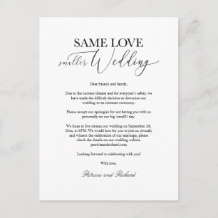 Gleiche Liebe Kleinere Hochzeit Einfach Elegant Postkarte