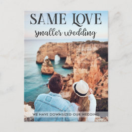 Gleiche Liebe kleinere Hochzeit herabgesetzt einfa Postkarte