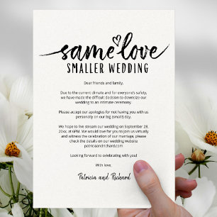 Gleiche Liebe, Kleinere Hochzeit, Hochzeit verklei Einladung