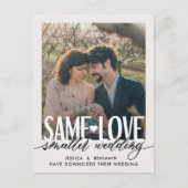 Gleiche Liebe Kleinere Hochzeit | Hochzeitsaktuali Ankündigungspostkarte (Vorderseite)