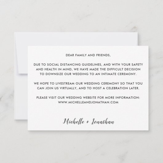 Gleiche Liebe kleinere Hochzeit verkleinert einfac (Rückseite)