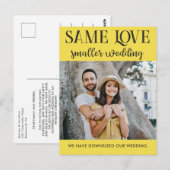Gleiche Liebe kleinere Hochzeit verkleinert einfac Postkarte (Vorne/Hinten)