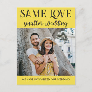 Gleiche Liebe kleinere Hochzeit verkleinert einfac Postkarte