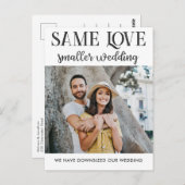 Gleiche Liebe kleinere Hochzeit verkleinert einfac Postkarte (Vorne/Hinten)