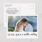 Gleiche Liebe kleinere Hochzeit verkleinert einfac Postkarte (Vorne/Hinten)