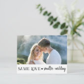 Gleiche Liebe kleinere Hochzeit verkleinert einfac Postkarte (Stehend Vorderseite)