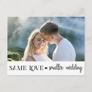 Gleiche Liebe kleinere Hochzeit verkleinert einfac Postkarte