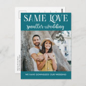 Gleiche Liebe kleinere Hochzeit verkleinert einfac Postkarte (Vorne/Hinten)