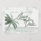Gleiche Liebe kleinere Wedelfarben Sage Beach Einladung (Vorne/Hinten)