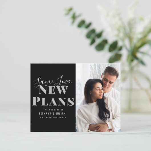 Gleiche Liebe, neue Pläne Änderung des Datums Hoch Postkarte (Stehend Vorderseite)