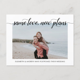 Gleiche Liebe Neue Pläne Modernes Chic Typografy F Ankündigungspostkarte