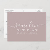 Gleiche Liebe Neuer Plan Hochzeit ändern das Datum Postkarte (Vorne/Hinten)