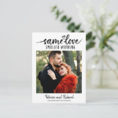 Gleiche Liebe Niedlich Heart Downsize Wedding 3 Fo Postkarte (Stehend Vorderseite)