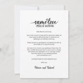 Gleiche Liebe Niedlich Heart Downsize Wedding Foto Einladung (Rückseite)