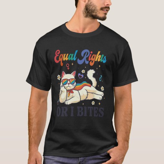 Gleiche Rechte oder ich Beiß Stolz Monat Verbündet T-Shirt (Vorderseite)