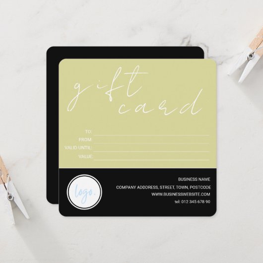 GLEICHE UND SCHWARZE GESCHÄFTSLOGO KUNDENGIFT-KART (Vorderseite/Rückseite Beispiel)
