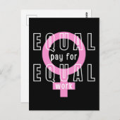 Gleicher Lohn für gleiche Arbeit Feministin Postkarte (Vorne/Hinten)