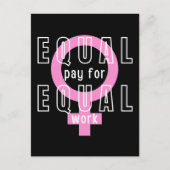 Gleicher Lohn für gleiche Arbeit Feministin Postkarte (Vorderseite)