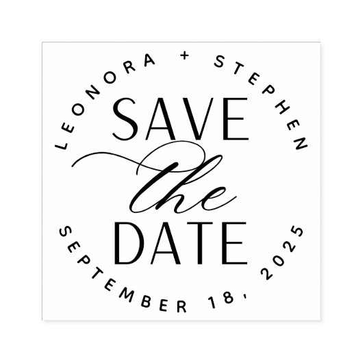 Gleicheres Skript-Hochzeit speichern Sie das Datum Gummistempel (Prägung)