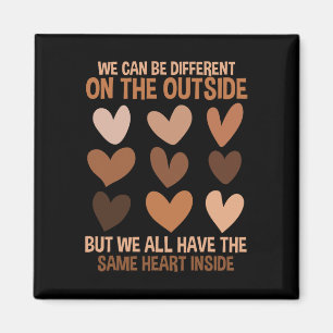 Gleiches Herz innerhalb Vielfalt Liebe Einheit Sch Magnet