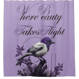 Gleichgewicht der Natur | Lila Bird Art Design Duschvorhang