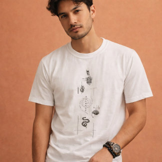 Gleichgewicht: Vertikales Wortdesign T-Shirt
