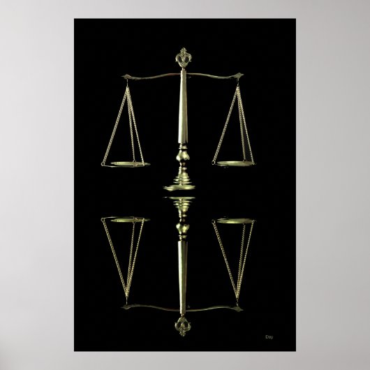 Gleichgewichtsskala Reflektion Poster (Vorne)