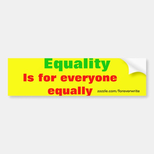 Gleichheit Autoaufkleber (Vorne)