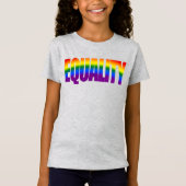 Gleichheit Farbenfrohe strahlende Regenbogentypogr T-Shirt (Vorderseite)
