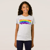 Gleichheit Farbenfrohe strahlende Regenbogentypogr T-Shirt (Vorne ganz)