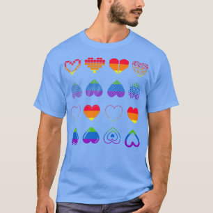 Gleichheit Gay Pride Regenbogen Fahne Herz Queer S T-Shirt